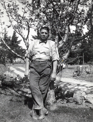 Vittorio in front of beloved cherry tree